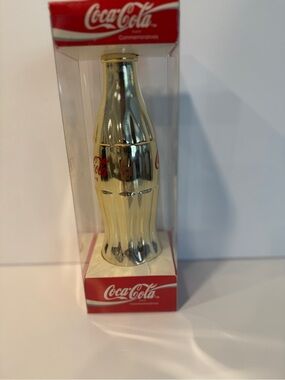 Coca Cola Metallic Gold Bottle Figurine Ornament
